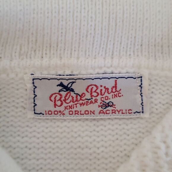 Vtg 1960 Blue Bird Knitwear Knit Baby Sweater Cap And Booties With Original Box - Picture 5 of 9